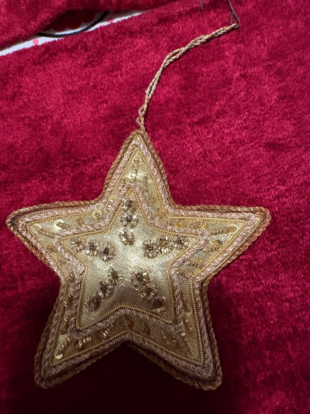 Gold Star Holiday Ornament - Elegant Decorative Hanging Accent vintage